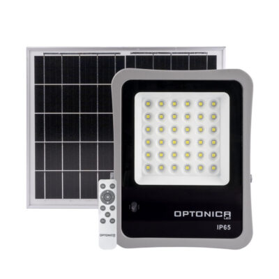 Solar Power LED Floodlight + Remote Control EQUIV. 15W White light