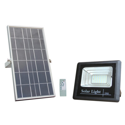 LED Solar Powered Floodlight + Solar Panel EQUIV. 12W White light