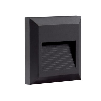 LED Step Light Square Black 2w Warm white