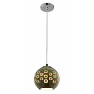 3D Glass Pendant Chrome Squares None None