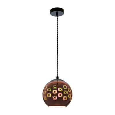 3D Glass Pendant Copper Squares None None