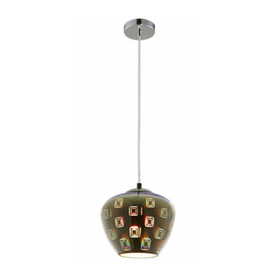 3D Glass Pendant D200 Chrome Circle None None