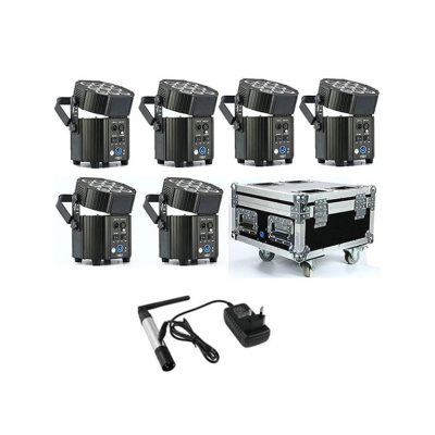 9*10W RGBA+UV 6in1 LED PAR Light+Charging F. Case+Wireless Transmitter 90W RGBW
