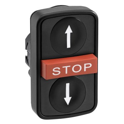 Glava trostrukog tipkala, crno upu?teno, crveno istaknuto, crno upu?teno, promjera 22, s oznakom