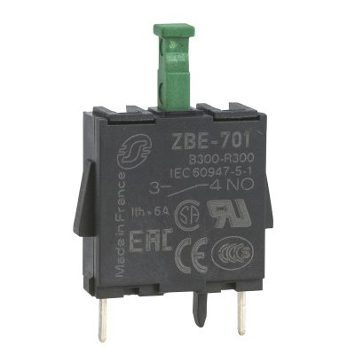 Kontaktni blok, jednostruki, za glavu promjera 22, 1R kontakt, zatici za PCB od legure srebra
