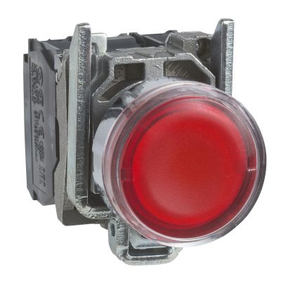 Upu?teno potpuno svjetle?e tipkalo, crveno, promjera 22, opru?ni povrat, 1R + 1M kontakt, 250 V