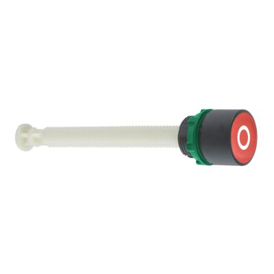 Upušteno tipkalo, crveno, za ponovno postavljanje, promjera 22, S oznakom O, za aktivnu udaljenost 17…120 mm