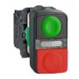 Tipkalo, svjetle?e, dvostruko, crveno-zeleno (O-I), ?uti LED u sredini, upu?teno, fi: 22, 1R+1M, 24V