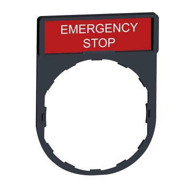 Držač za legendu 30 x 40 mm s legendom 8 x 27 mm, s oznakom EMERGENCY STOP