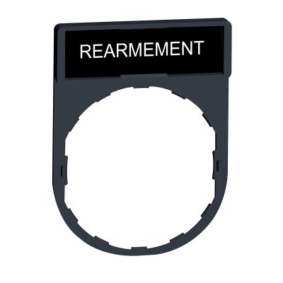 Držač za legendu 30 x 40 mm s legendom 8 x 27 mm, s oznakom REARMEMENT