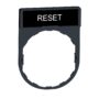 Držač za legendu 30 x 40 mm s legendom 8 x 27 mm, s oznakom RESET crna boja