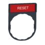 Držač za legendu 30 x 40 mm s legendom 8 x 27 mm, s oznakom RESET crvena boja