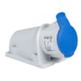 Utičnica PratiKa, zidna, pod kutem, 2P+E, 16A, 200-250V, 50..60Hz, IP44, priključak vijak, satni broj 6