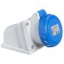 Utičnica PratiKa, zidna, pod kutem, 2P+E, 32A, 200-250V, 50..60Hz, IP67, priključak vijak, satni broj 6