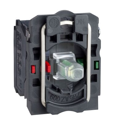 Blok bijele lampice s kućištem odnosno spojnim prstenom i ugrađenim LED-om, 110…120V, 1R i 1M kontakt