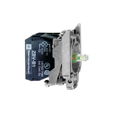 Blok bijele lampice s ku?i?tem odnosno spojnim prstenom i ugra?enim LED svjetlom, 110…120V, 1NO+1NC