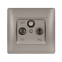 RHYME TV+FM+SAT UTIČNICA SIVA METALIK