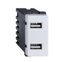 LECCE USB UTIČNICA DVOSTRUKA BIJELA