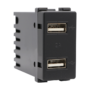 LECCE USB UTIČNICA DVOSTRUKA ANTRACIT