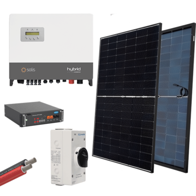HYBR. SOLAR SYSTEM 3P/6kW 430W PANELS WITH BATT.