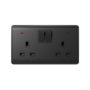 LONDON DOUBLE SOCKET WITH 1P BUTTON SWITCH NEON AN