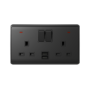 LONDON DOUBLE SOCKET 2P BUTTON SWITCH NEON+USB AN