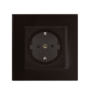 GERMAN TYPE SOCKET 16A GLASS FRAME BLACK+C. BOX