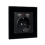 GERMAN TYPE SOCKET 16A WITH 2XUSB GLASS FRAME BL