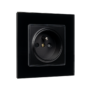 FRENCH TYPE SOCKET 16A GLASS FRAME BLACK