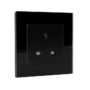 UK TYPE SOCKET 13A GLASS FRAME BLACK
