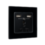MULTI-FUNCT. SOCKET 16A WITH 2XUSB GLASS FRAME BL
