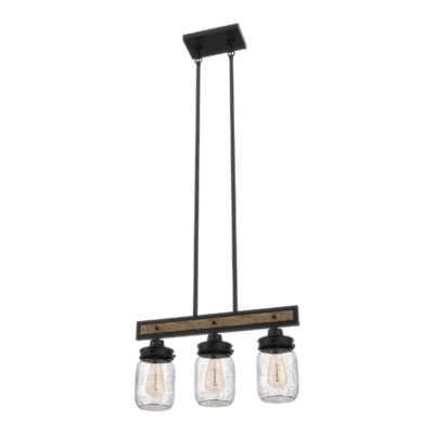 PIERA VISILICA 3XE27 CRNA MAT/DRVO