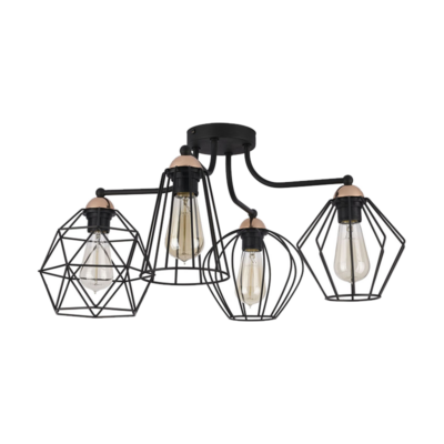 POLLY LUSTER 4XE27 CRNA