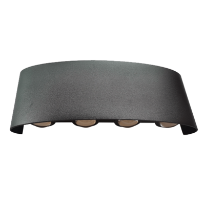 LED WALL LAMP 8X1W 4000K IP54 BLACK