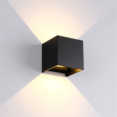 LED ZIDNA SVIJETILJKA KVADRATNA 2X5W 4000K IP54 CRNA