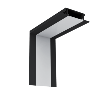 UNUTARNJI KUT ZA LED PROFILE S48 CRNI UGRADNI