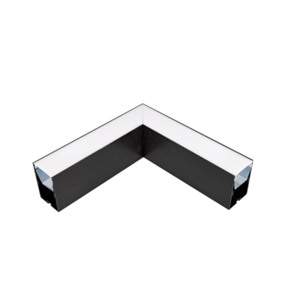 L-KUT ZA LED PROFILE S77 SERIJE CRNI NADGRADNI