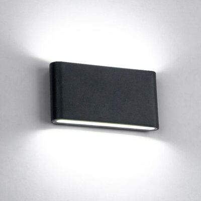 LED ZIDNA SVIJETILJKA ZAOBLJENA 2X6W 4000K IP65 CRNA