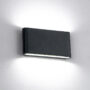 LED ZIDNA SVIJETILJKA ZAOBLJENA 2X6W 4000K IP65 CRNA