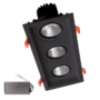 TROSTRUKA USMJERENA LED SVJETILJKA 3X15W 230V 4000K CRNA+PANIK MODUL