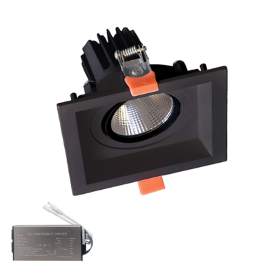 KVADRATNA LED USMJERENA SVJETILJKA 30W 230V 4000K CRNA+PANIK MODUL