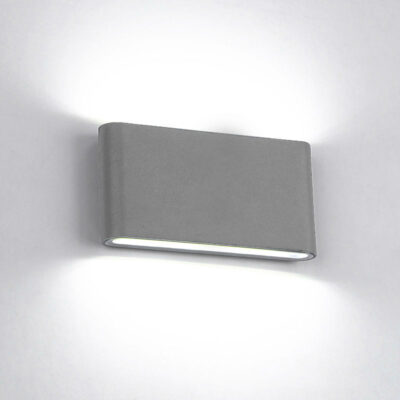 LED ZIDNA SVIJETILJKA ZAOBLJENA 2X6W 4000K IP65 SIVA