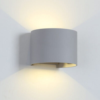 LED ZIDNA SVIJETILJKA OKRUGLA 2X5W 4000K IP54 SIVA
