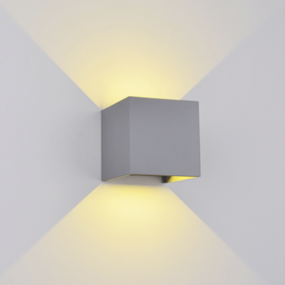 LED ZIDNA SVIJETILJKA KVADRATNA 2X5W 4000K IP54 SIVA