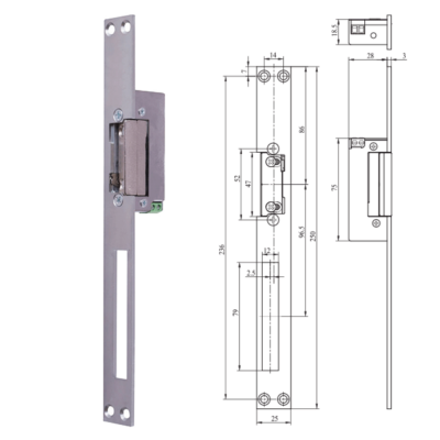 ELECTROMAGNETIC STRIKE PLATES 6-12V AC/DC