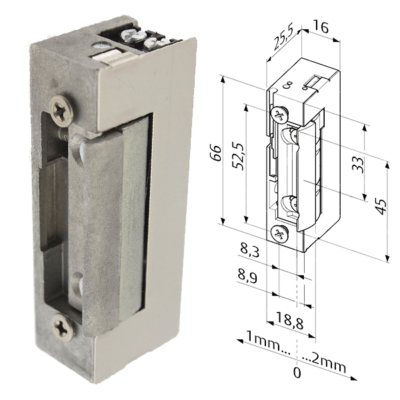 ELECTROMAGNETIC STRIKE PLATES 8-16V AC/DC