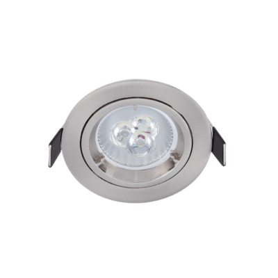 LED METALNI OKRUGLI DOLJESVJETILJKAER SA 6W GU10 6400K SATIN NIKAL