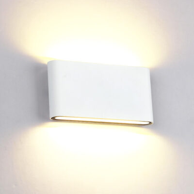 LED ZIDNA SVIJETILJKA ZAOBLJENA 2X6W 4000K IP65 BIJELA