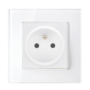 FRENCH TYPE SOCKET 16A GLASS FRAME WHITE+C. BOX