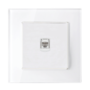 SINGLE LAN SOCKET GLASS FRAME WHITE